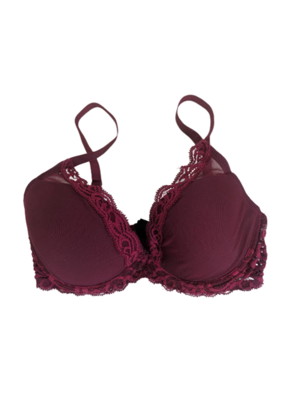 Natori 32D Burgundy Lace Underwire Bra Wine Red Everyday Comfort Lingerie